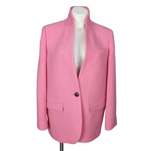 J Crew Leighton Pink Blazer Jacket In Italian Boiled Wool Size 6 - Picture 3 of 16